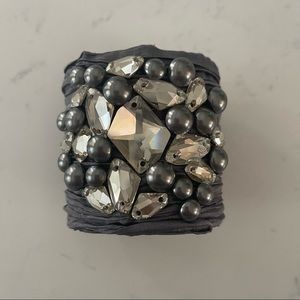 Ted Rossi Crystal Embellished Cuff Bracelet